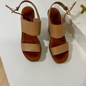 Tory Burch Tan Platform Sandals